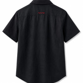 Black Cotton Linen Blend Shirt