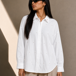 THE BEAD SHIRT - TAMA WHITE