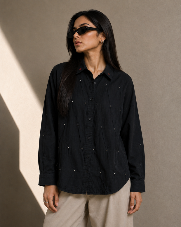 THE BEAD SHIRT - TAMA BLACK