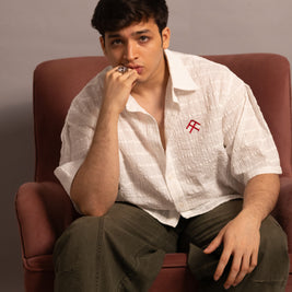 The Textured Pure White Colour Shirt
