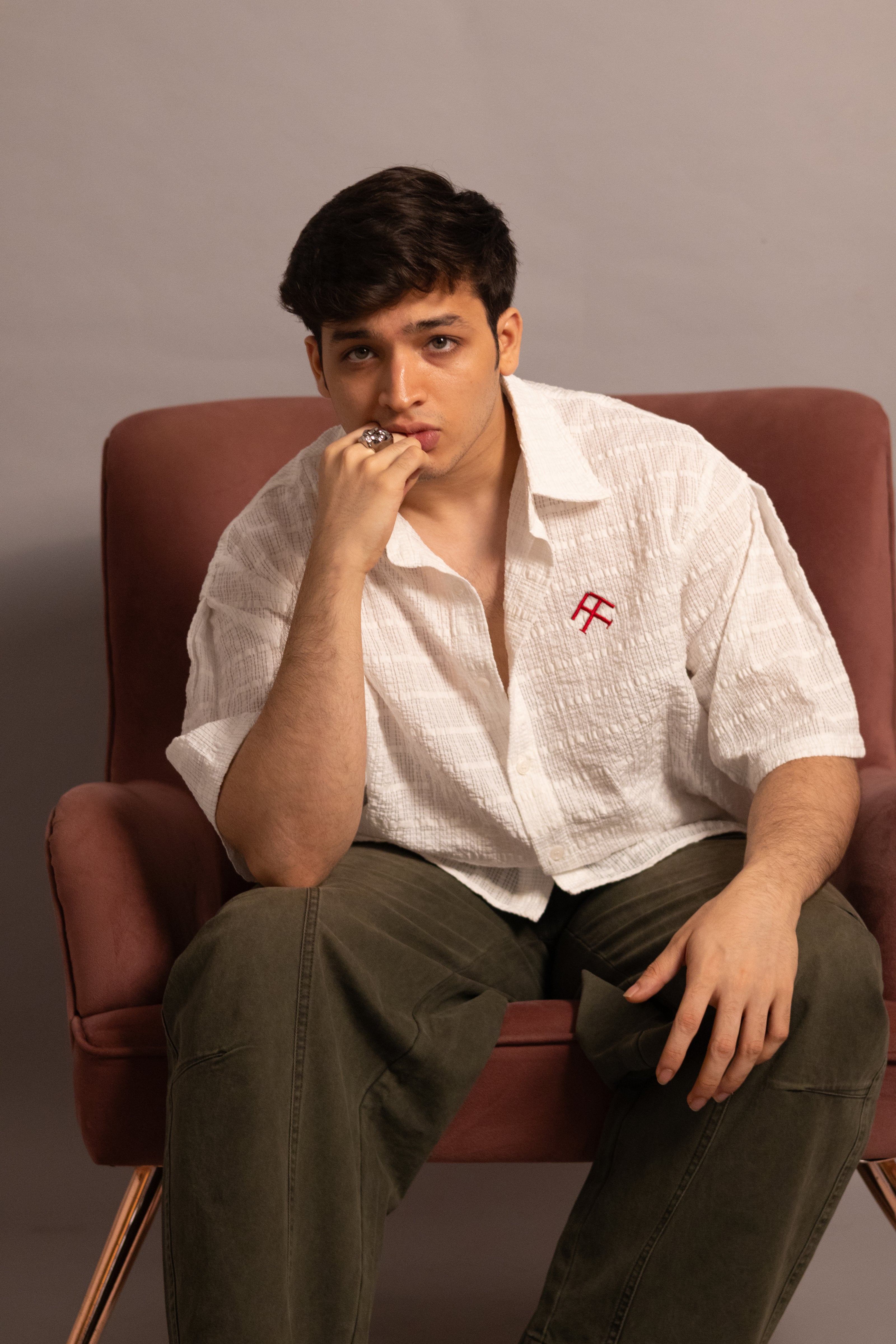 The Textured Pure White Colour Shirt