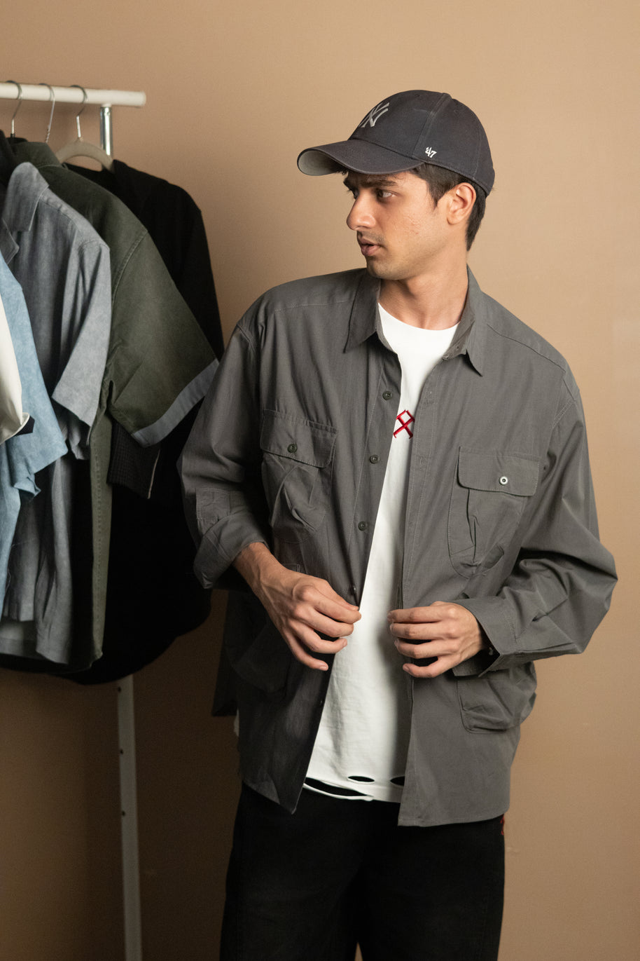 THE CARGO SHIRT - NOHARA SLATE GREY