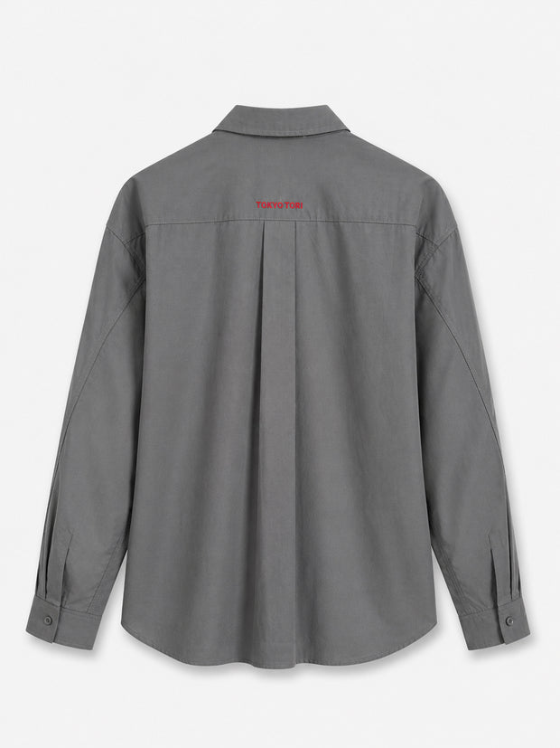 Gray shirt with multiple pockets