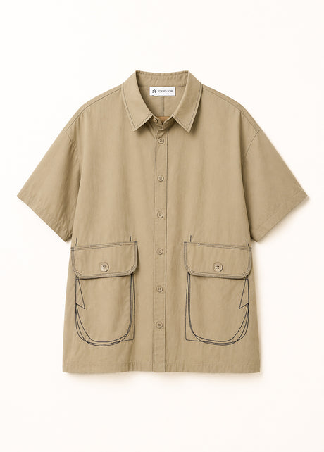 Brown free size co-ord shirt with front stylish pocket