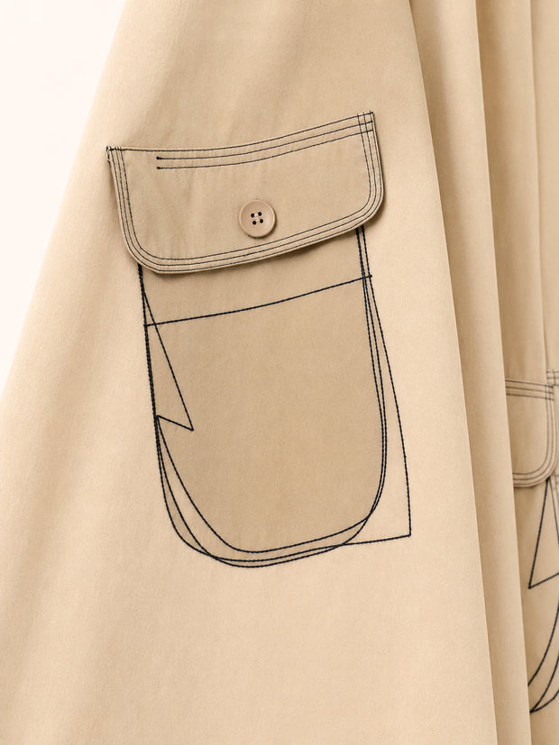 Brown free size co-ord pants with stylish front pocket