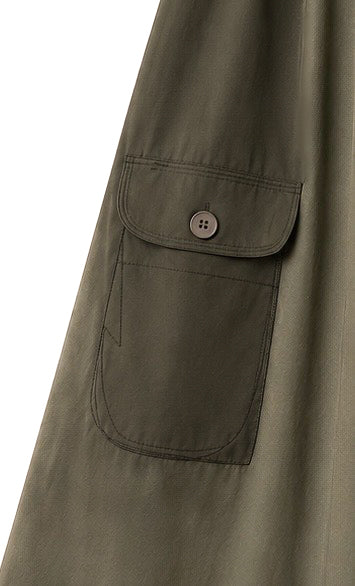 Green free size co-ord pants with stylish front pocket