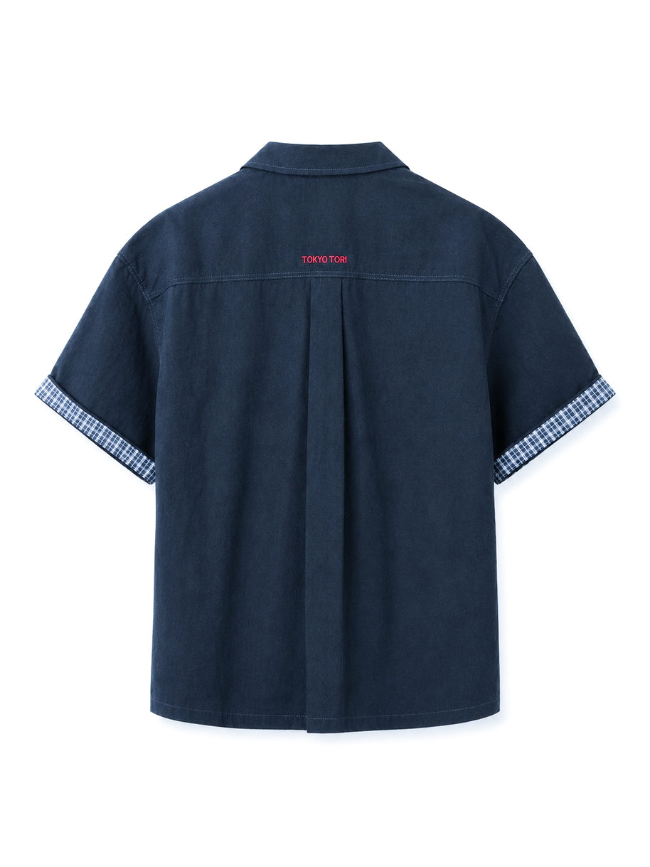 THE CAMP SHIRT — KIRI NAVY BLUE