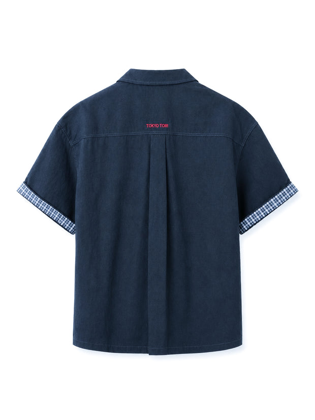 THE CAMP SHIRT — KIRI NAVY BLUE
