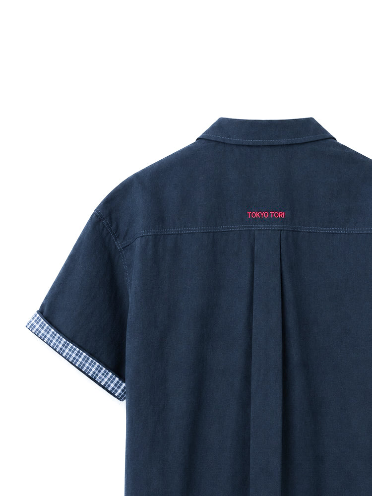 THE CAMP SHIRT — KIRI NAVY BLUE