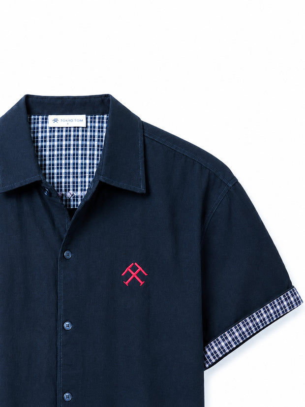 THE CAMP SHIRT — KIRI NAVY BLUE