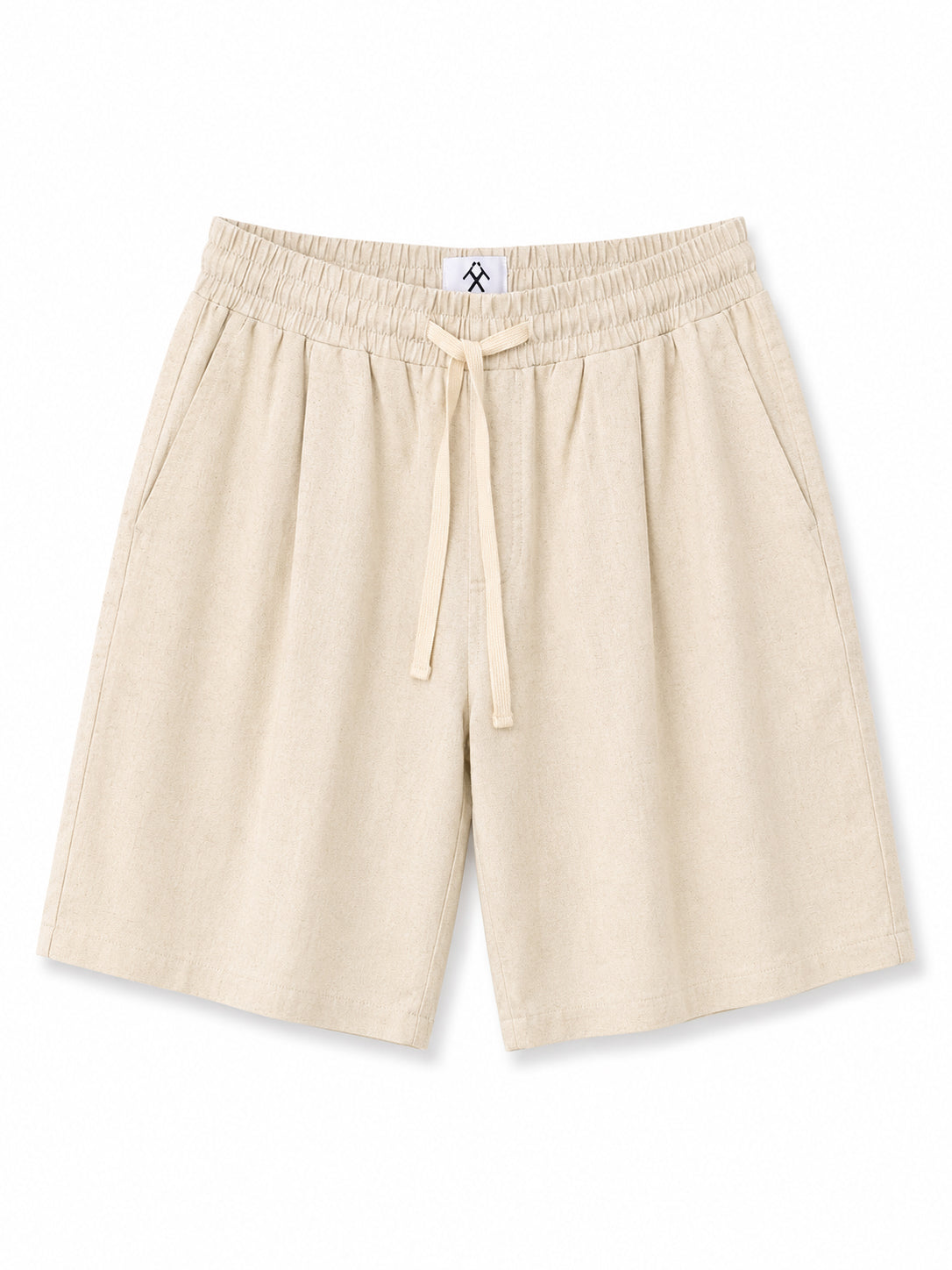 Cotton Linen Blend Apricot Colour Shorts