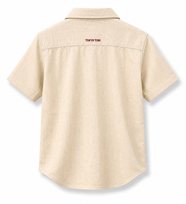 Apricot relaxed Cotton Linen Blend Shirt with linen blend, breathable
