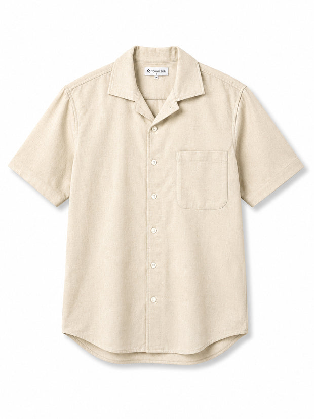 Apricot relaxed Cotton Linen Blend Shirt with linen blend, breathable
