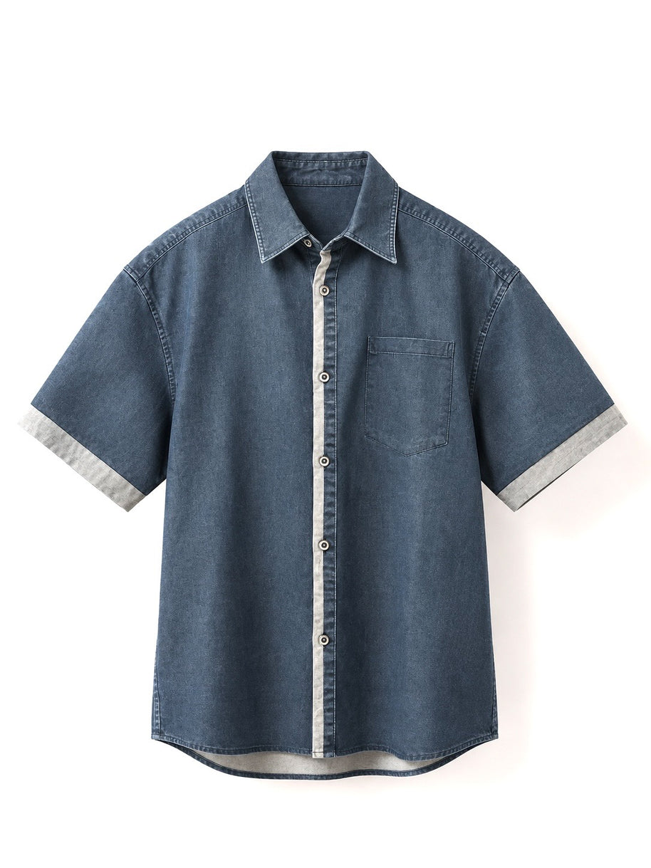 THE DENIM SHIRT — MORI · Blue