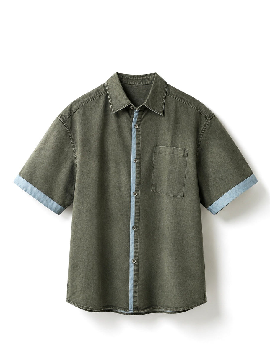 THE DENIM SHIRT — MORI · OLIVE