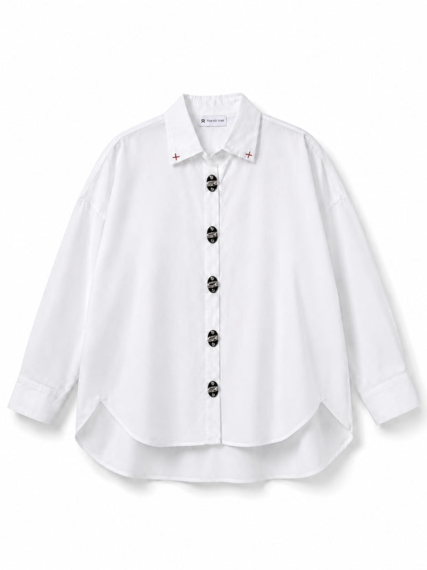 THE METAL BUTTON SHIRT - KANAGU WHITE