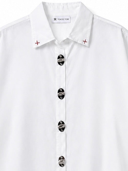 THE METAL BUTTON SHIRT — KANAGU · WHITE