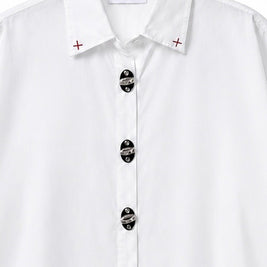 THE METAL BUTTON SHIRT — KANAGU · WHITE
