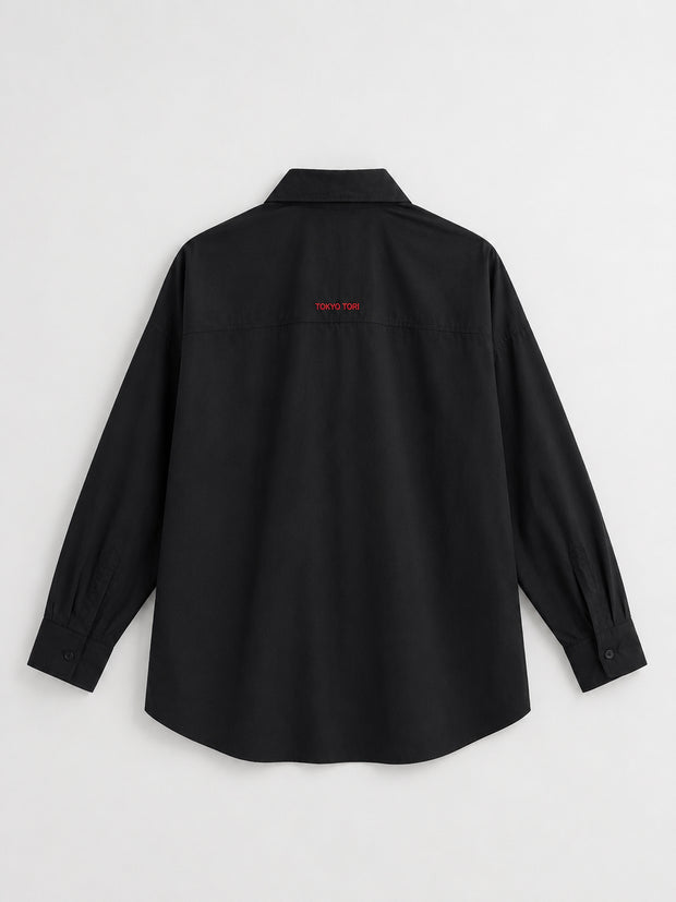 THE METAL BUTTON SHIRT - KANAGU BLACK