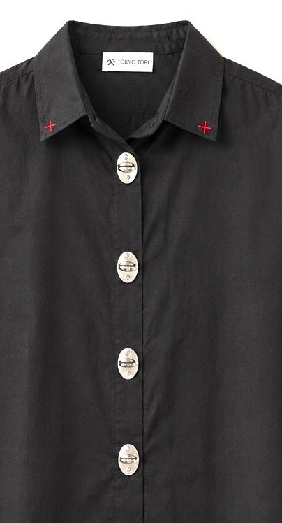 THE METAL BUTTON SHIRT — KANAGU · BLACK
