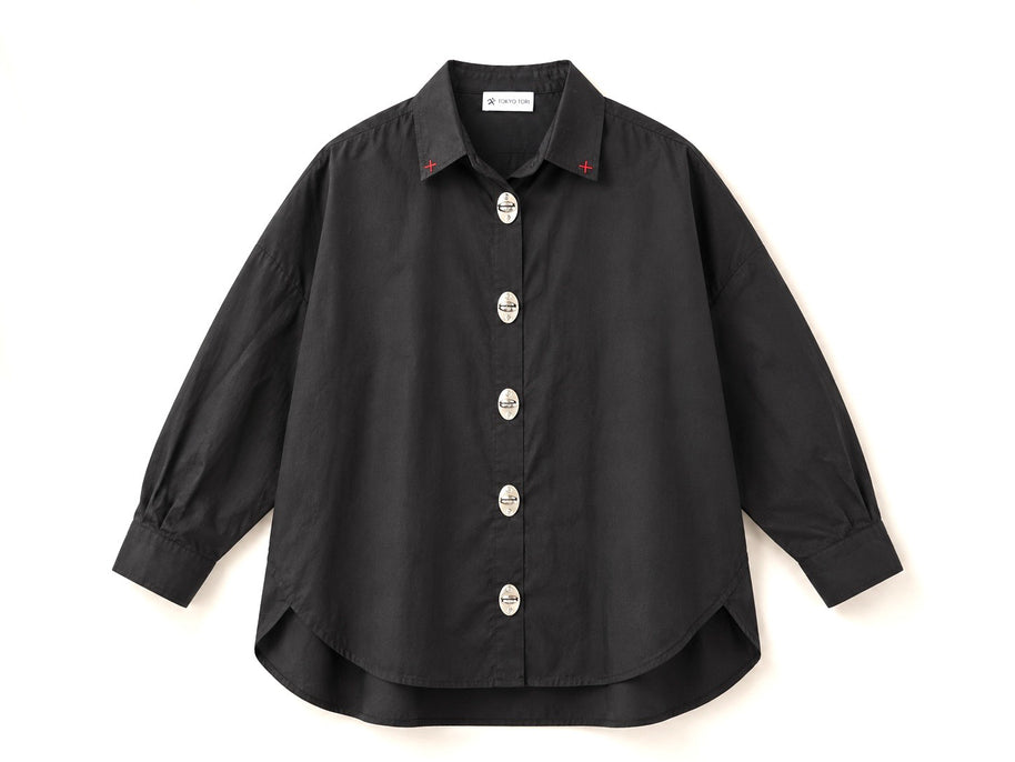 THE METAL BUTTON SHIRT — KANAGU · BLACK
