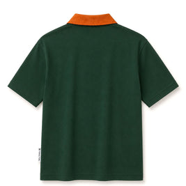 SUEDE DETAIL HALF ZIPPER OVERSIZED POLO TEE