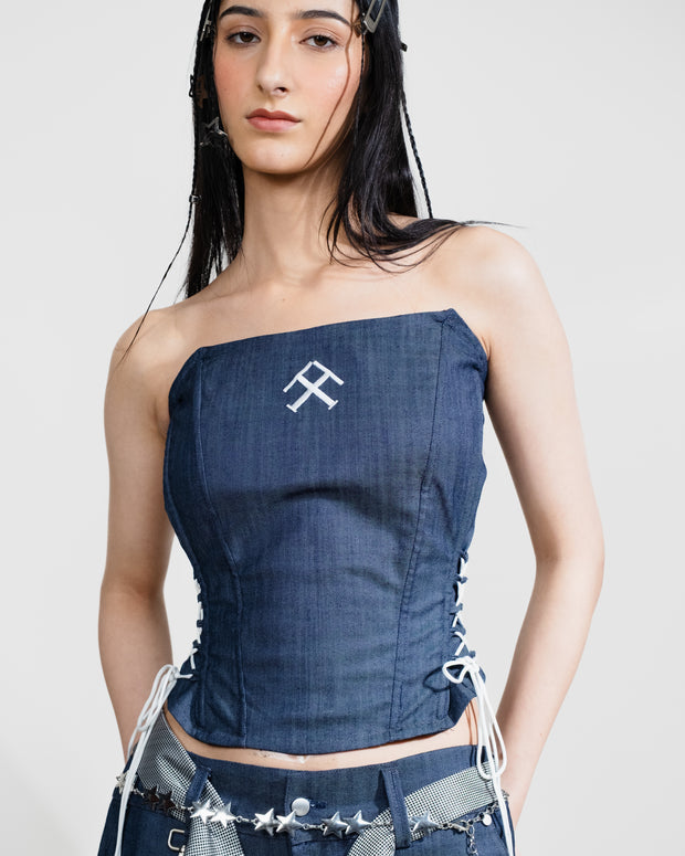 DENIM STRUCTURED CORSET
