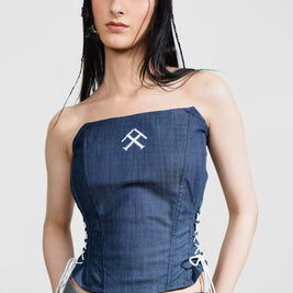 DENIM STRUCTURED CORSET