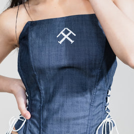 DENIM STRUCTURED CORSET