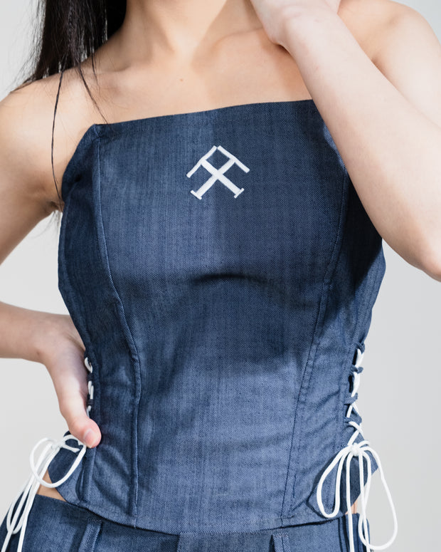 DENIM STRUCTURED CORSET
