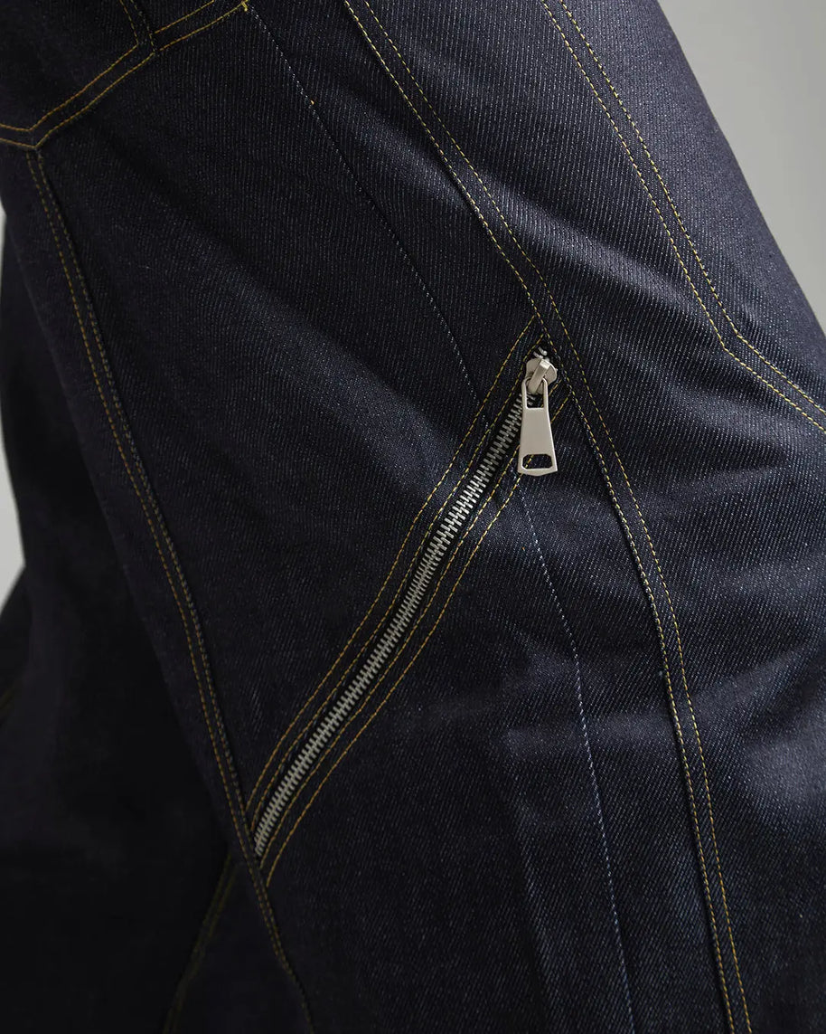 CONTRAST STITCH BAGGY JEANS - INDIGO BLUE Tokyo Tori Baggy Denim