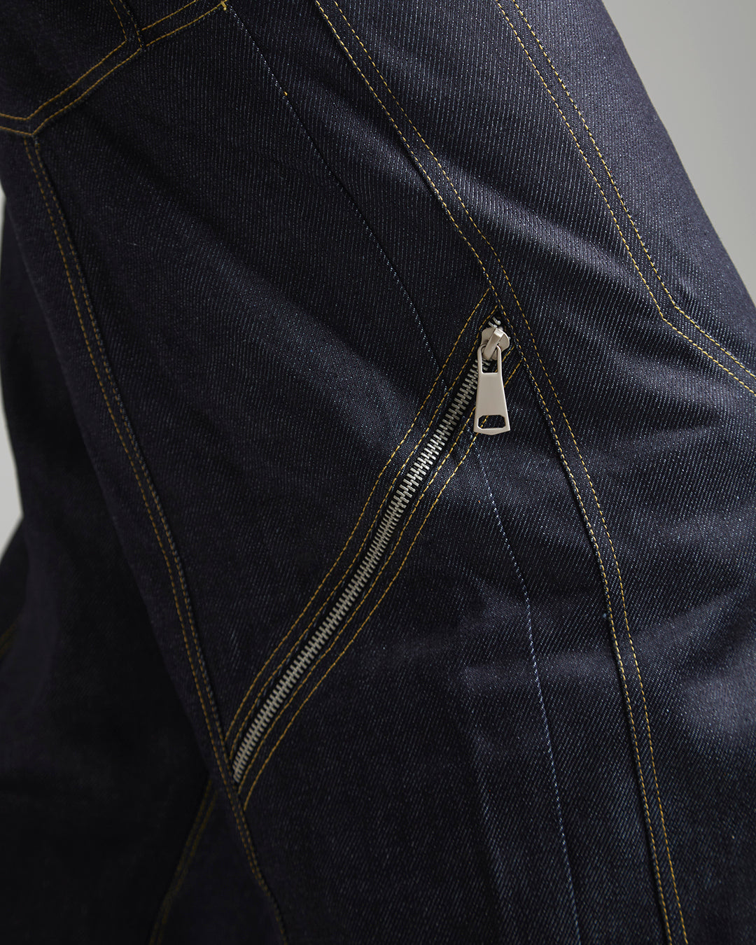 CONTRAST STITCH BAGGY JEANS - INDIGO BLUE