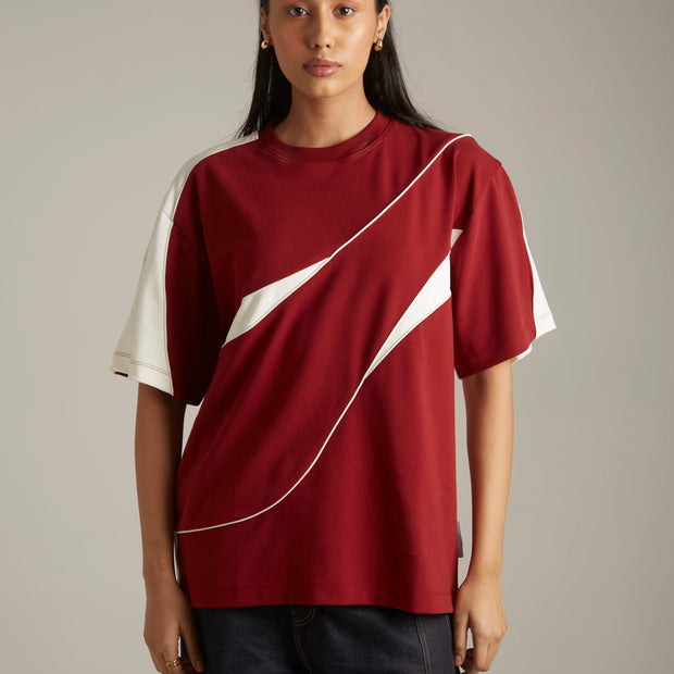 THE FIRST WAVE OVERSIZED TEE - DEEP RED