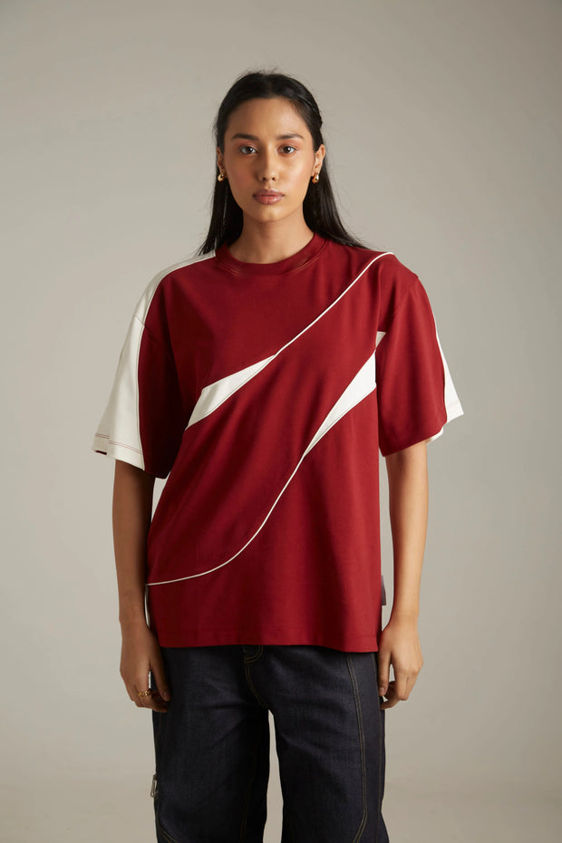 THE FIRST WAVE OVERSIZED TEE - DEEP RED Tokyo Tori oversized high GSM tshrits