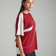 THE FIRST WAVE OVERSIZED TEE - DEEP RED