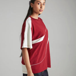 THE FIRST WAVE OVERSIZED TEE - DEEP RED Tokyo Tori oversized high GSM tshrits