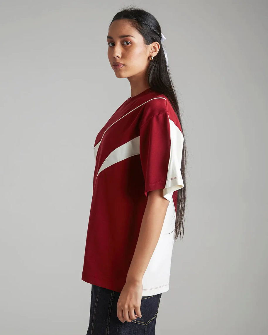 THE FIRST WAVE OVERSIZED TEE - DEEP RED Tokyo Tori oversized high GSM tshrits
