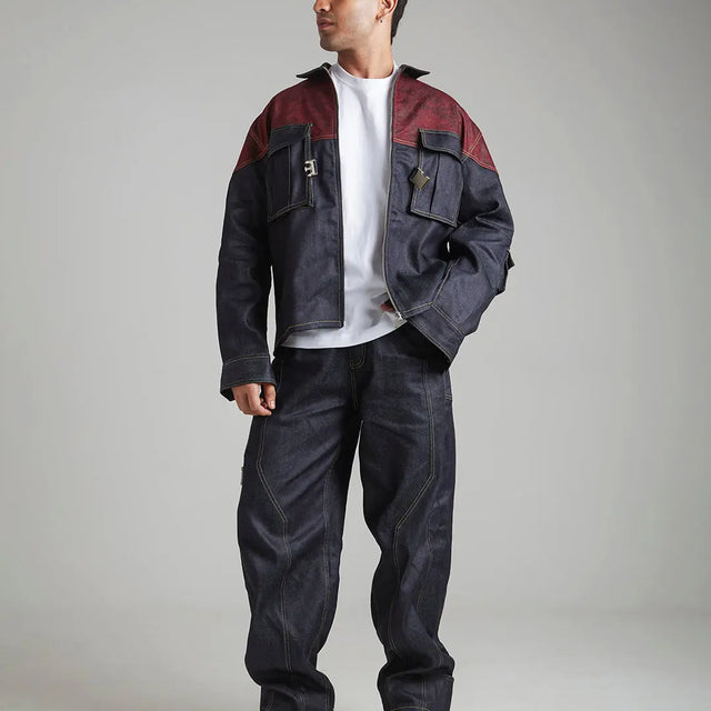 CONTRAST STITCH BAGGY JEANS - INDIGO BLUE Tokyo Tori Baggy Denim