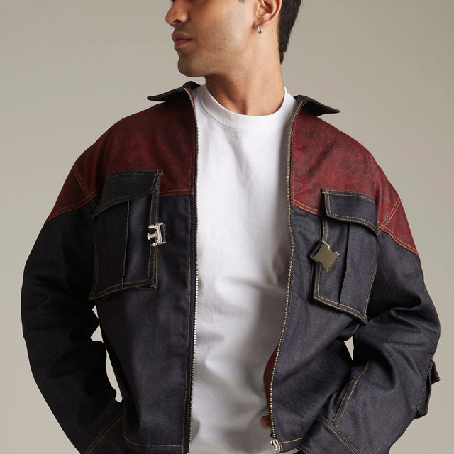 TWO TONED DENIM JACKET