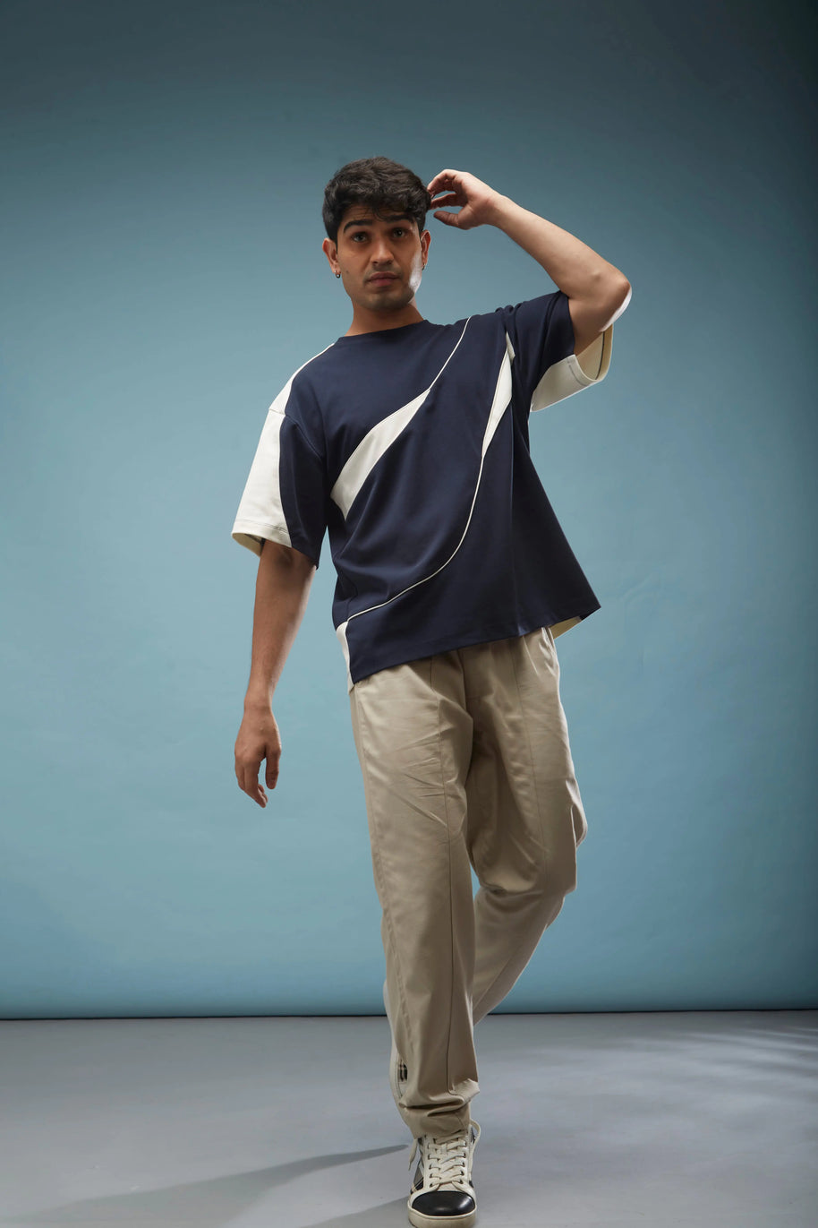 THE FIRST WAVE OVERSIZED TEE - NAVY BLUE Tokyo Tori oversized high GSM T-shirt