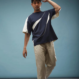 THE FIRST WAVE OVERSIZED TEE - NAVY BLUE Tokyo Tori oversized high GSM T-shirt