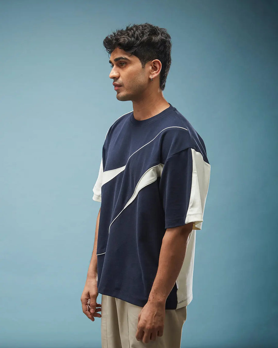 THE FIRST WAVE OVERSIZED TEE - NAVY BLUE Tokyo Tori oversized high GSM T-shirt