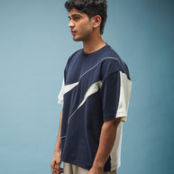 THE FIRST WAVE OVERSIZED TEE - NAVY BLUE