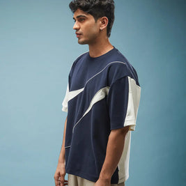 THE FIRST WAVE OVERSIZED TEE - NAVY BLUE Tokyo Tori oversized high GSM T-shirt