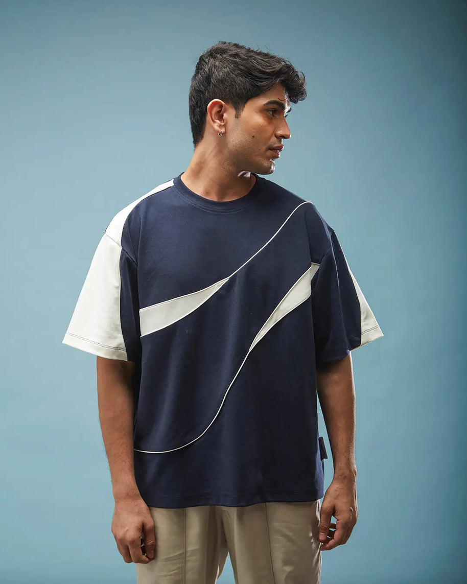 THE FIRST WAVE OVERSIZED TEE - NAVY BLUE Tokyo Tori oversized high GSM T-shirt