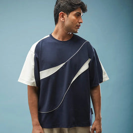 THE FIRST WAVE OVERSIZED TEE - NAVY BLUE Tokyo Tori oversized high GSM T-shirt