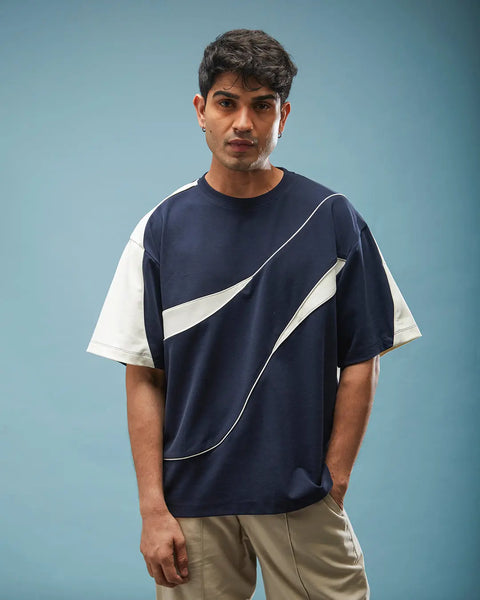 THE FIRST WAVE OVERSIZED TEE - NAVY BLUE Tokyo Tori oversized high GSM T-shirt