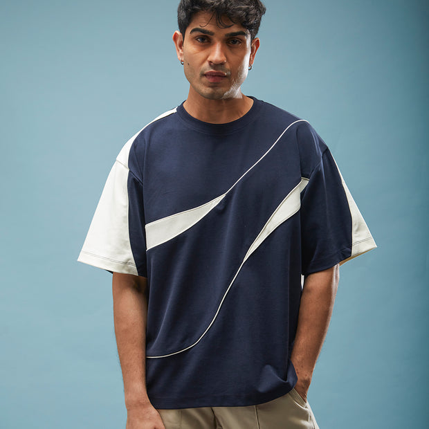 THE FIRST WAVE OVERSIZED TEE - NAVY BLUE