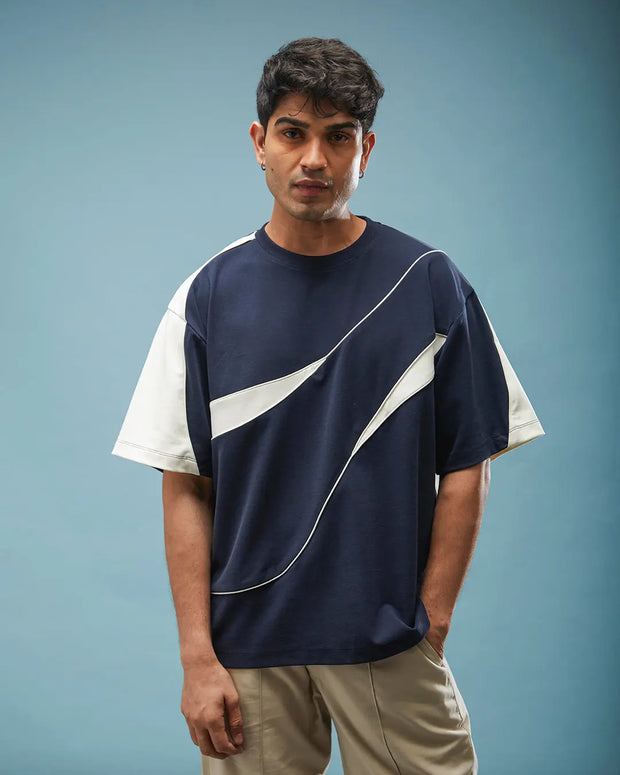 THE FIRST WAVE OVERSIZED TEE - NAVY BLUE Tokyo Tori oversized high GSM T-shirt