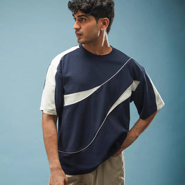 THE FIRST WAVE OVERSIZED TEE - NAVY BLUE Tokyo Tori oversized high GSM T-shirt